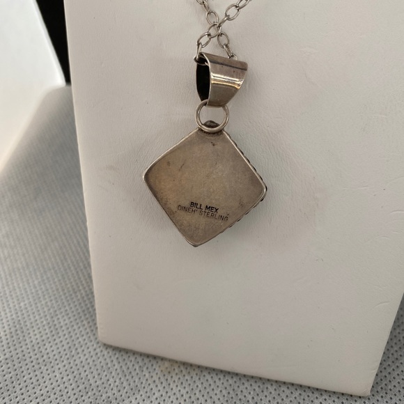 Bill Mex Dineh’ Sterling Turquoise Necklace - Picture 5 of 5